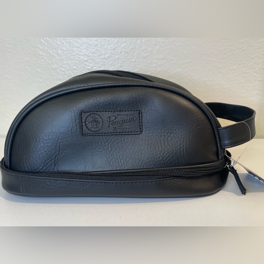 Original Penguin NWT Men’s Travel Kit Classic Black‎ Toiletry Bag with bottle